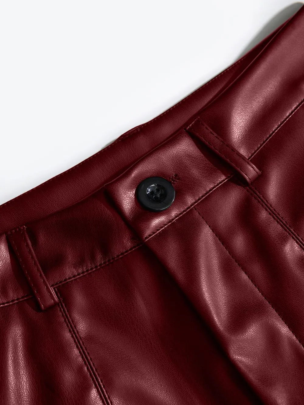 Pu Leather High Rise Shorts