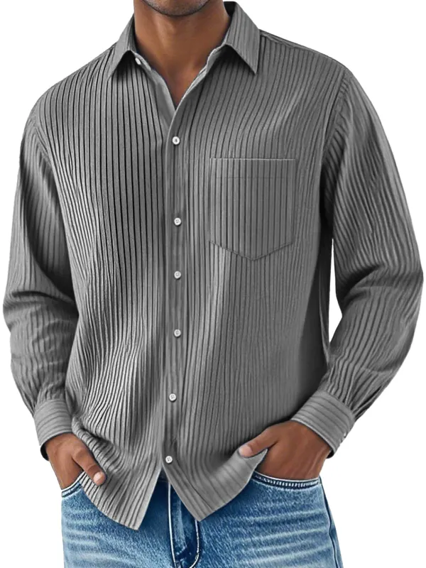 Everyday Ribbed Knit Camp Collar Shirt
