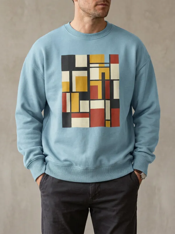 Men's Abstract Geometric Art Pattern Printed Sweatshirt