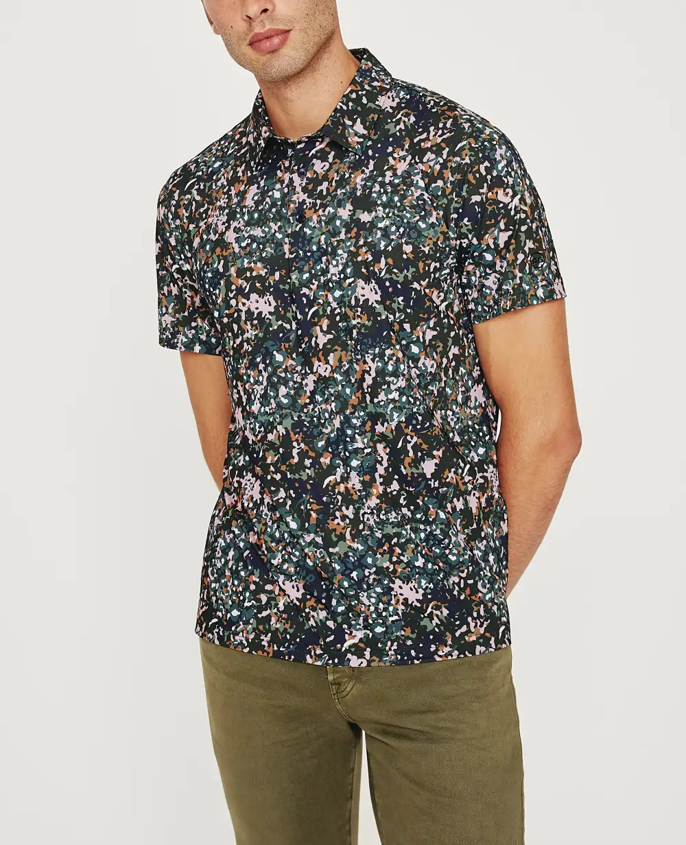 Men's Leopard Pattern Polo Shirt