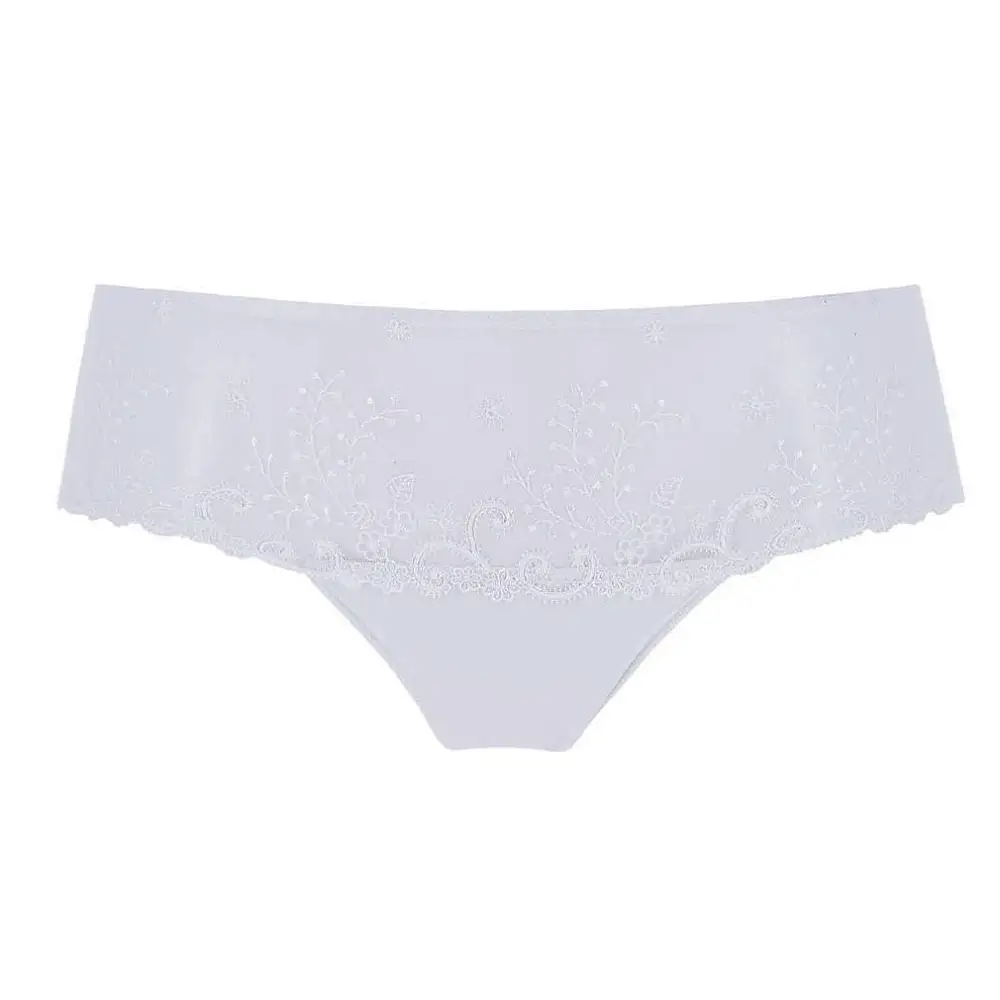 Women's Cotton Gusset Guipure Lace Floral Embroidery Cotton Boxer Panty