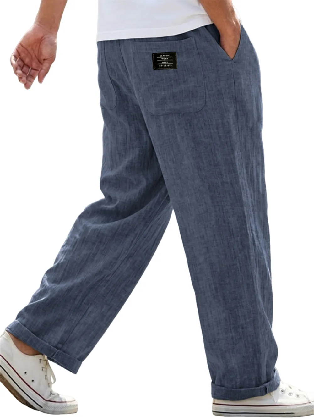 Workwear Linen Blend Utility Pocket Trousers
