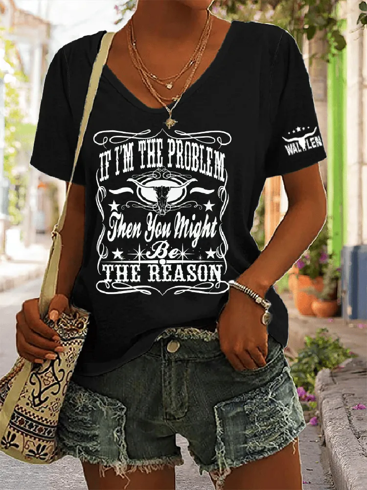 Retro Slogan V-Neck Short-Sleeve T-Shirts