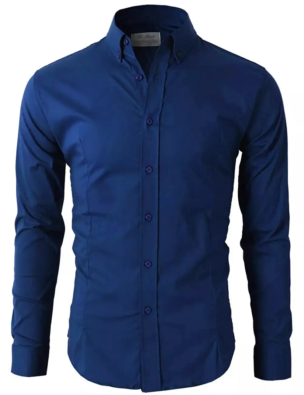 Button Down Long Sleeve Slim Fit Dress Shirt