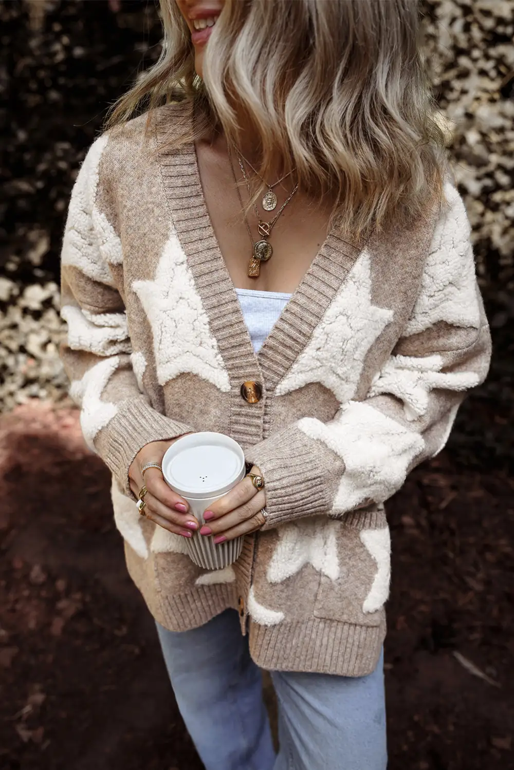 Textured Pocketed Cardigan