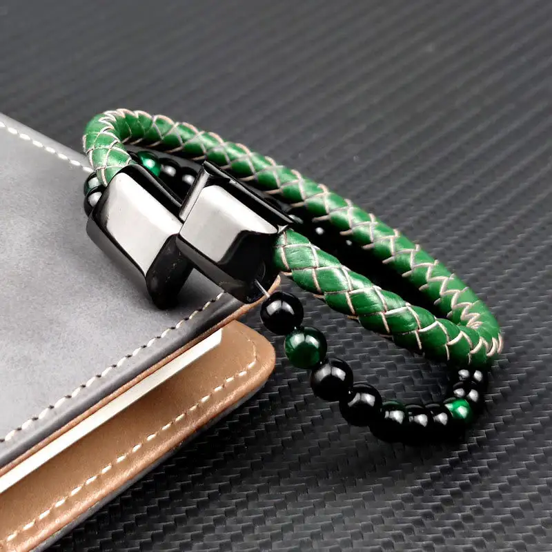 Classic Tiger Eye Double Wrap Braided Leather Bracelet