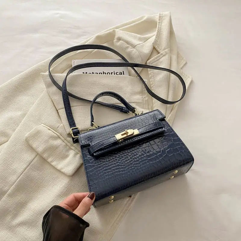 Foldover Compact Square Crossbody Bag