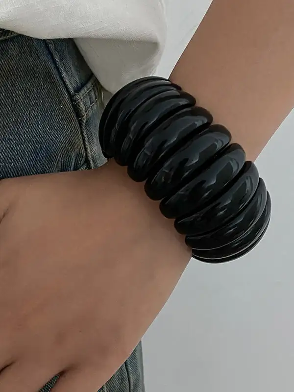 Sculptural Geometric Resin Bracelet