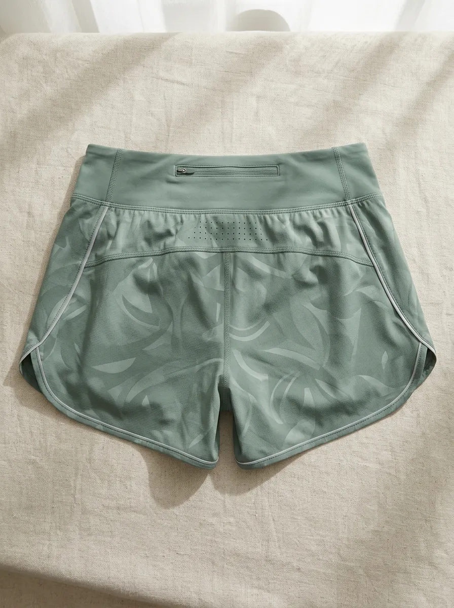 Women's Running Fitness Abstract Leaf Printed Athletic Shorts