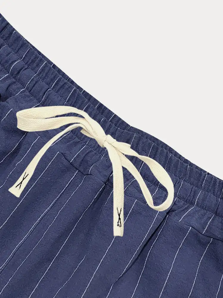 Comfort Cotton Stripe Shirt Shorts Set