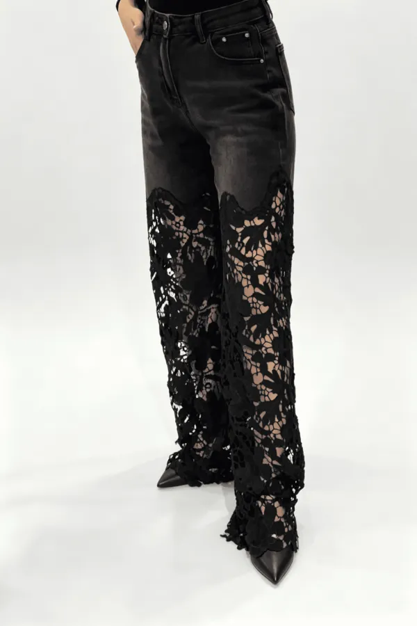 High-Waist Lace Pants