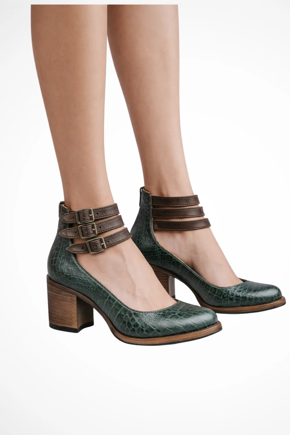  Strappy Double Buckle Ankle Strap Heels Apparel
