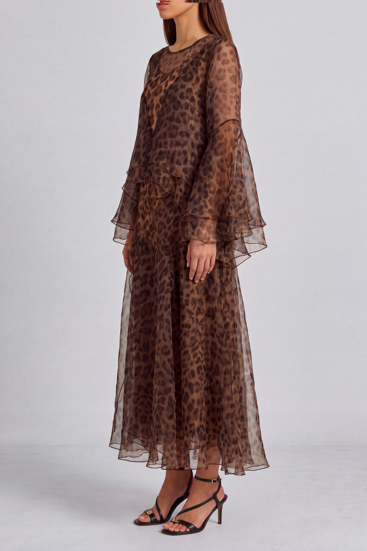 Classic Leopard Pattern Printed Maxi Dress