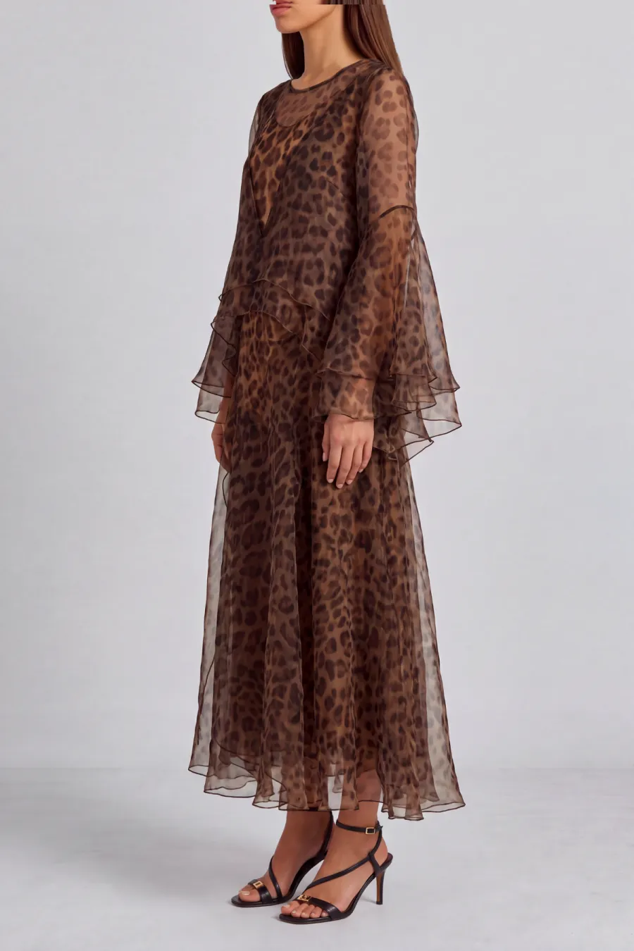Classic Leopard Pattern Printed Maxi Dress