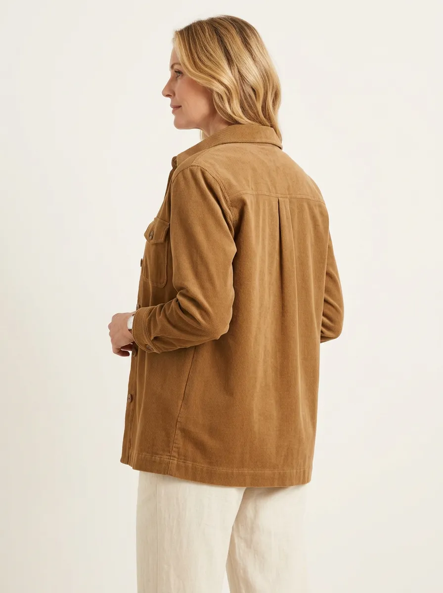 Women's Casual Fashion Corduroy Button Down Jacket