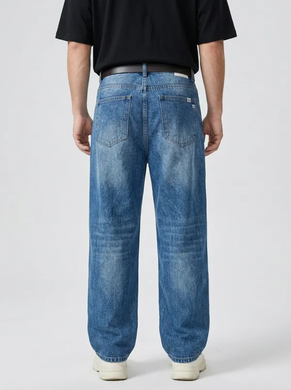Unisex Urban Streetwear Graffiti Star Loose-Fit Jeans