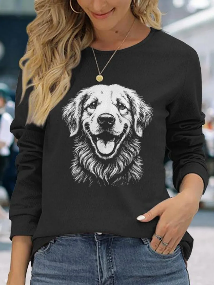 Sketch Style Golden Retriever Tee