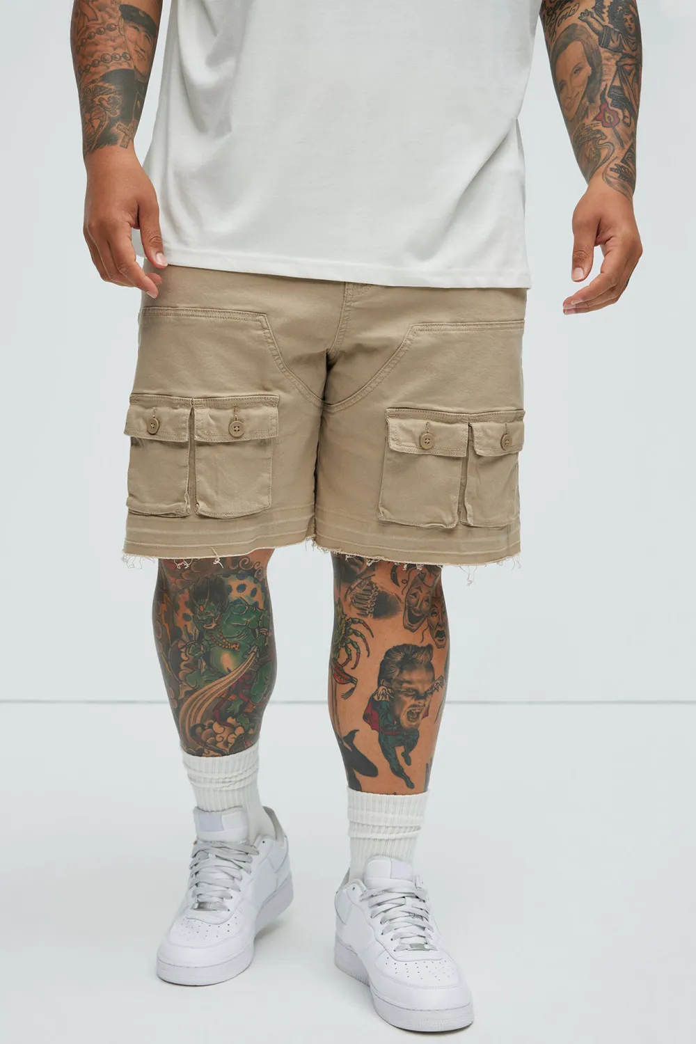 Solid Cargo Relaxed Shorts