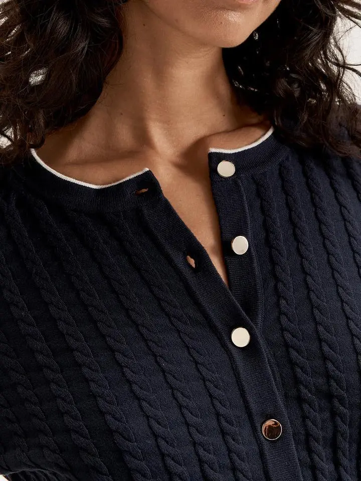 Caspian Cable Knit Detailing Cardi