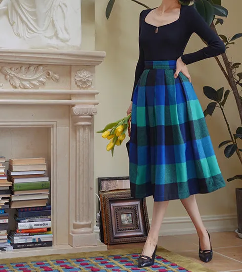 Artful Boutique Everyday Casual Plaid Skirt
