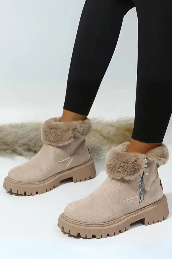 Mid Calf Boots Warm Lined Padded Design