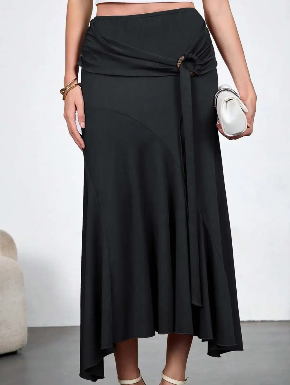 Ribbon Waist Bodycon Skirt