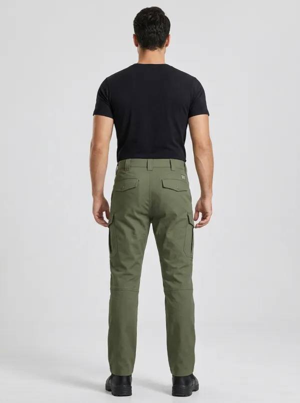 Men's Olive Green Multi-Pocket Utility Cargo Pants