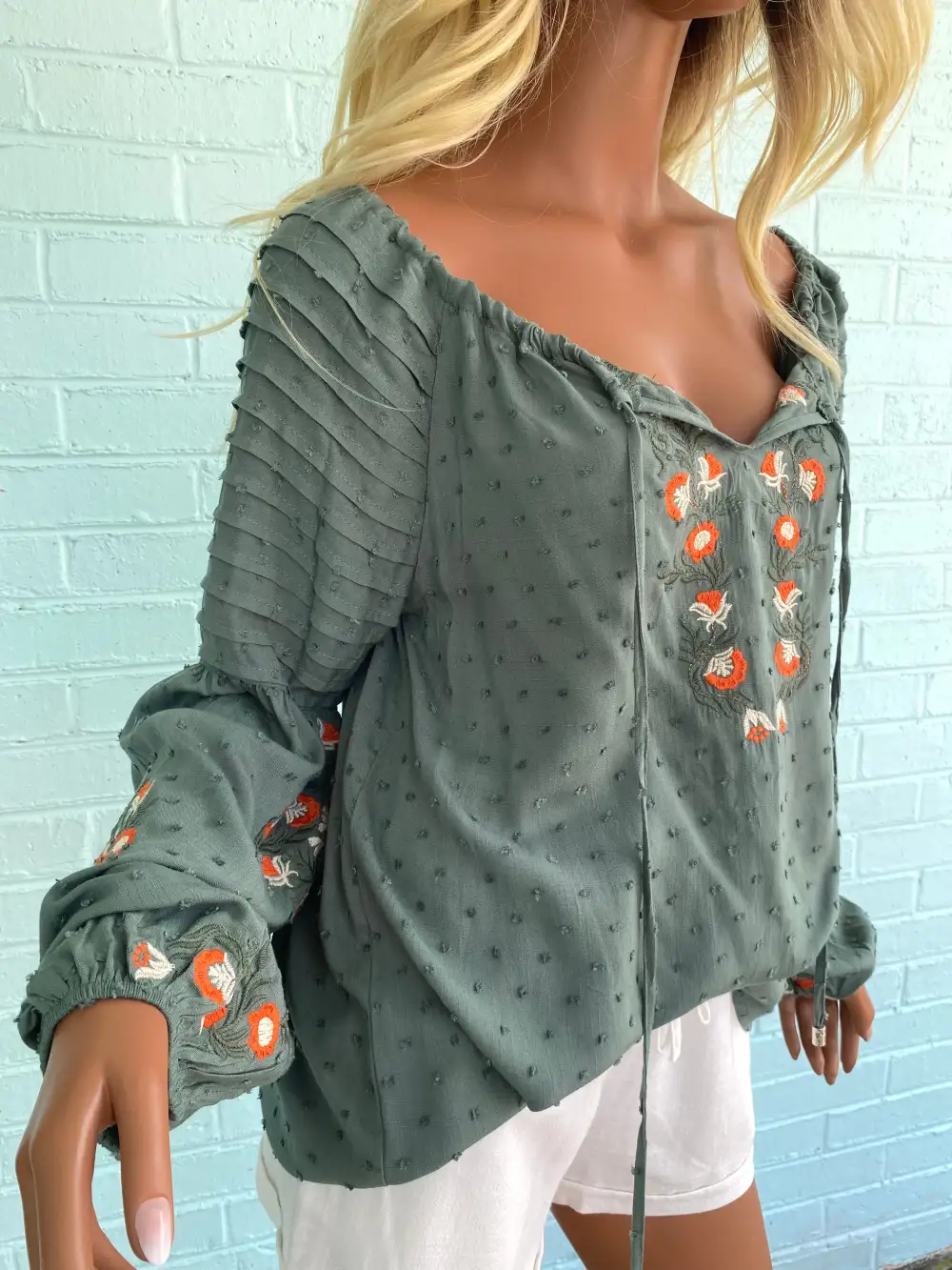 Textured Crochet Detail Blouse