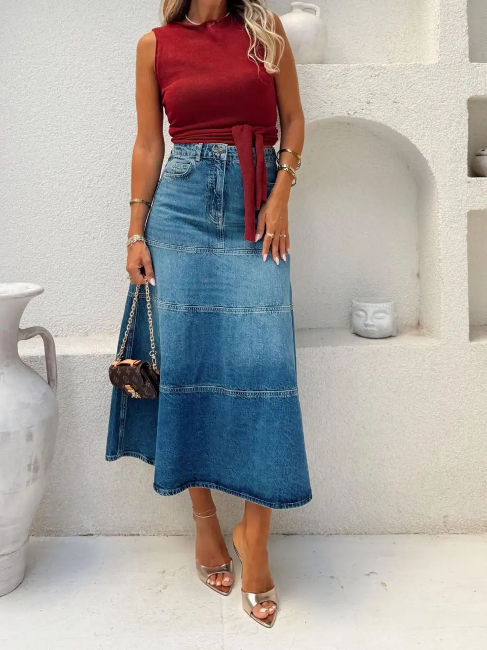 Sharp Neat Denim Skirt