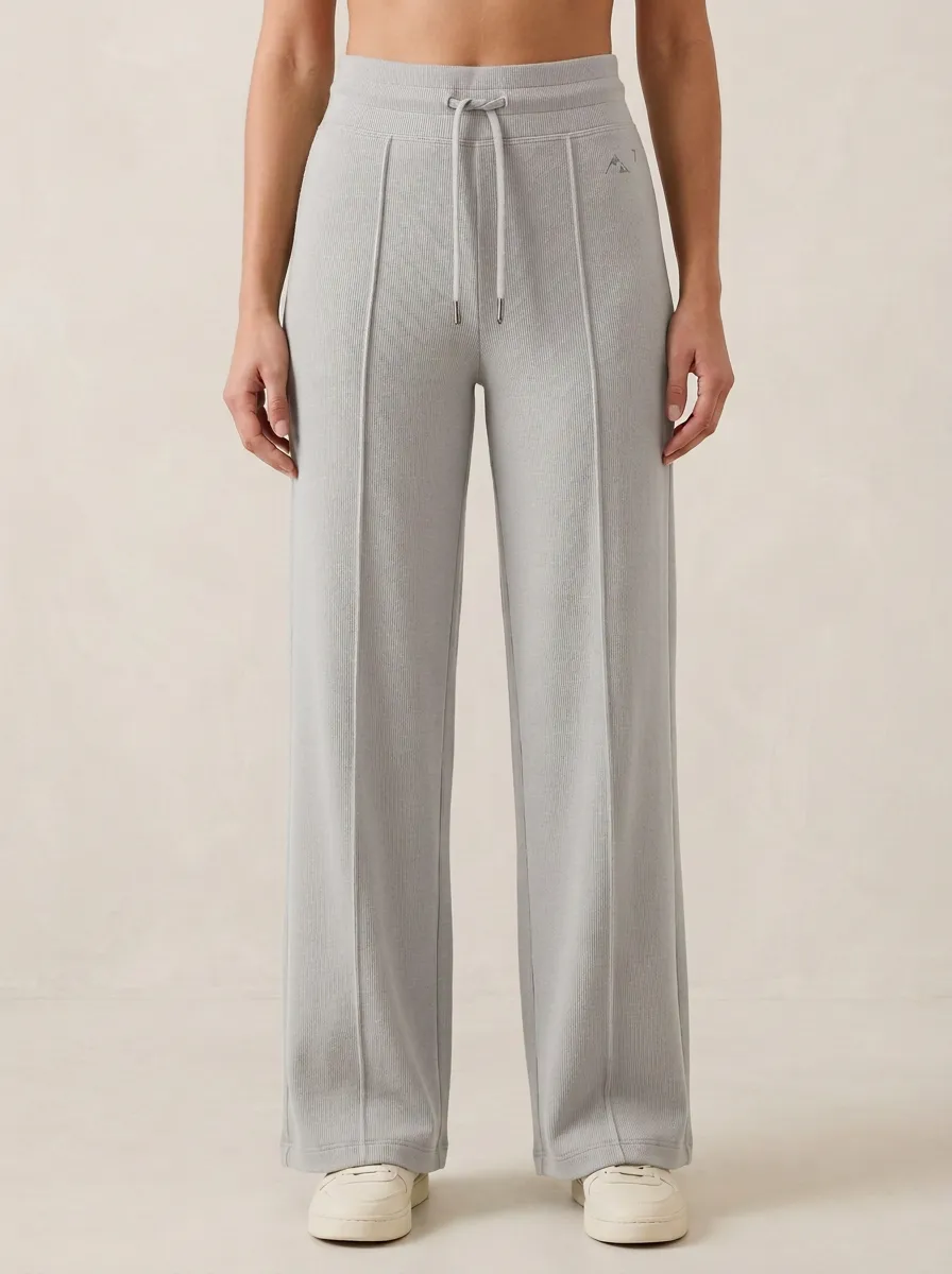 Women's Sport Inspired Ribbed Drawstring Sport Pants