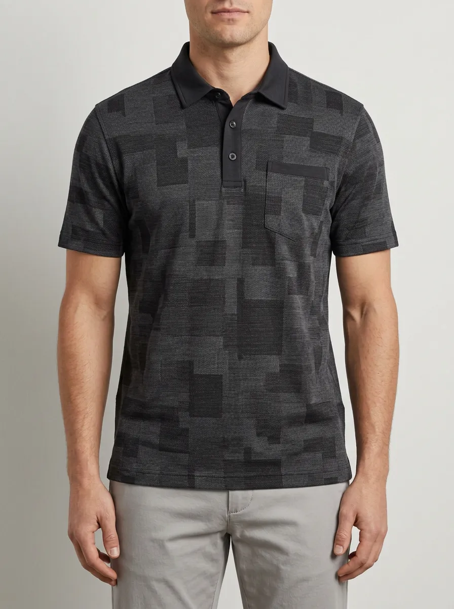 Casual Geometric Men's Polo Shirt