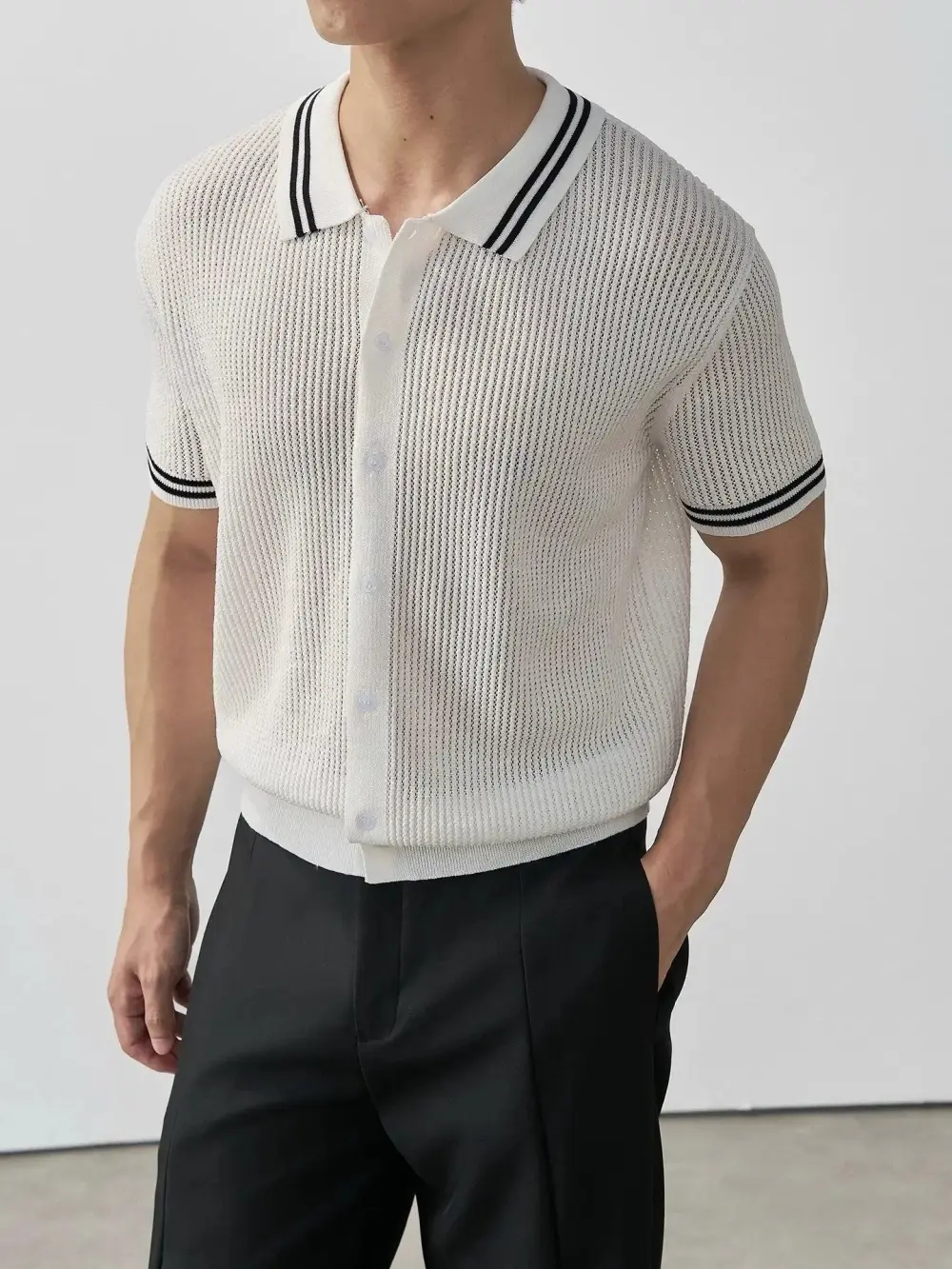 Relaxed Collared Knit Shirt