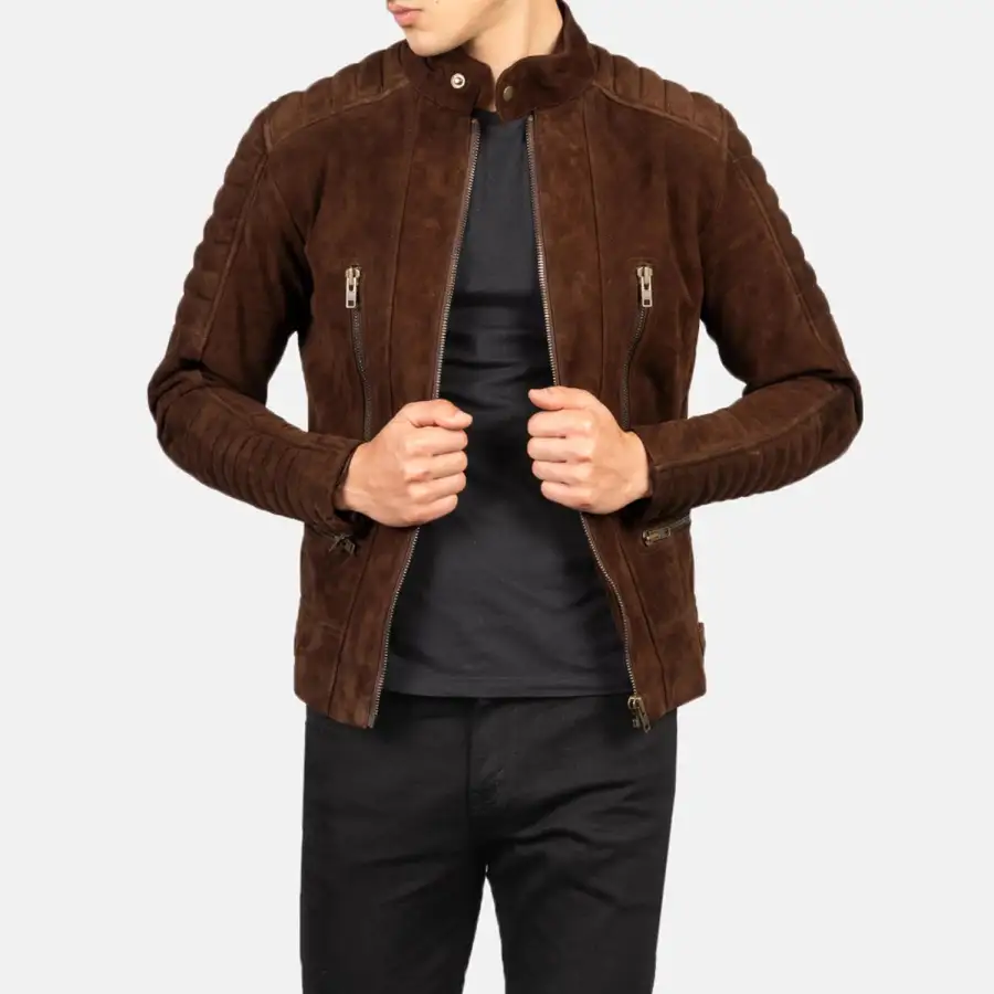 Men's Modern Biker Suede Jacket