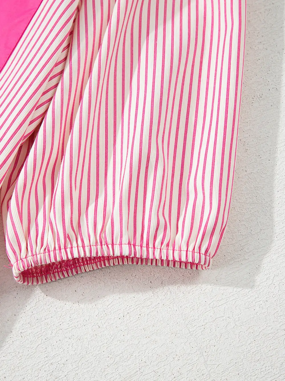 Striped Patchwork Button Front Mini Dress