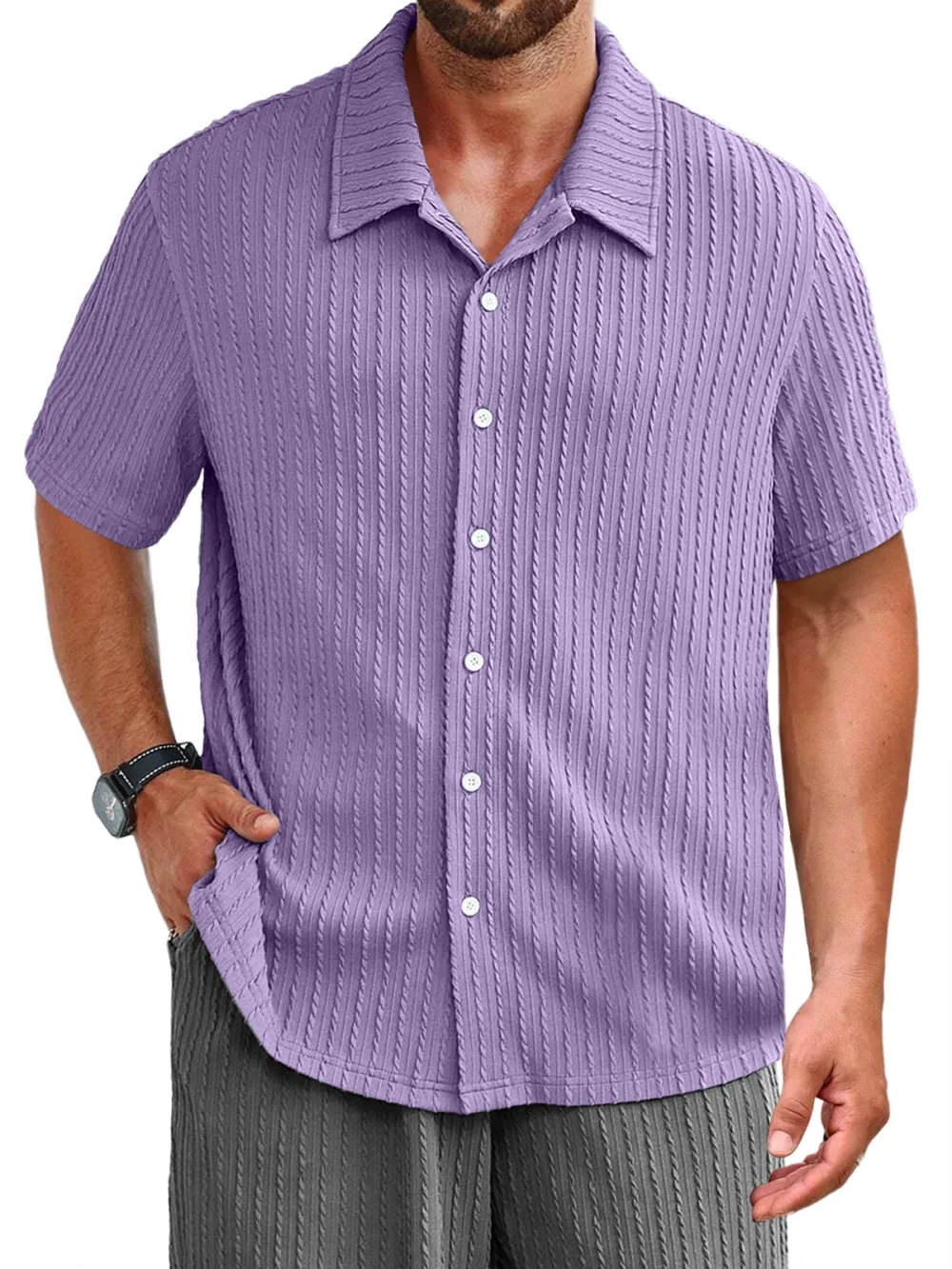 Jacquard Short Sleeve Shirt