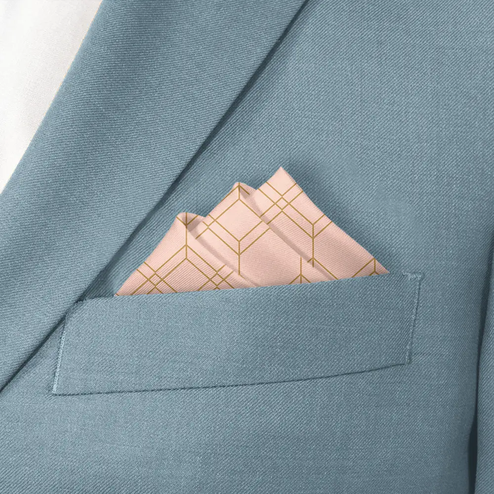Smart Graceful Art Deco Geometric Pocket Square
