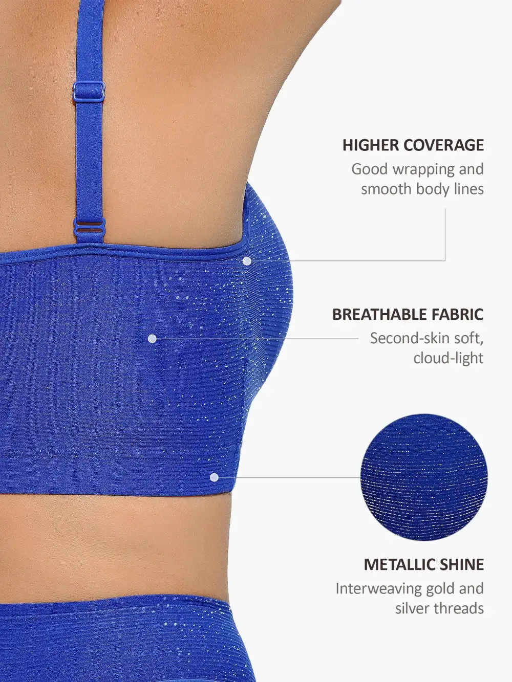 Wireless Shimmer Detail Support Bra