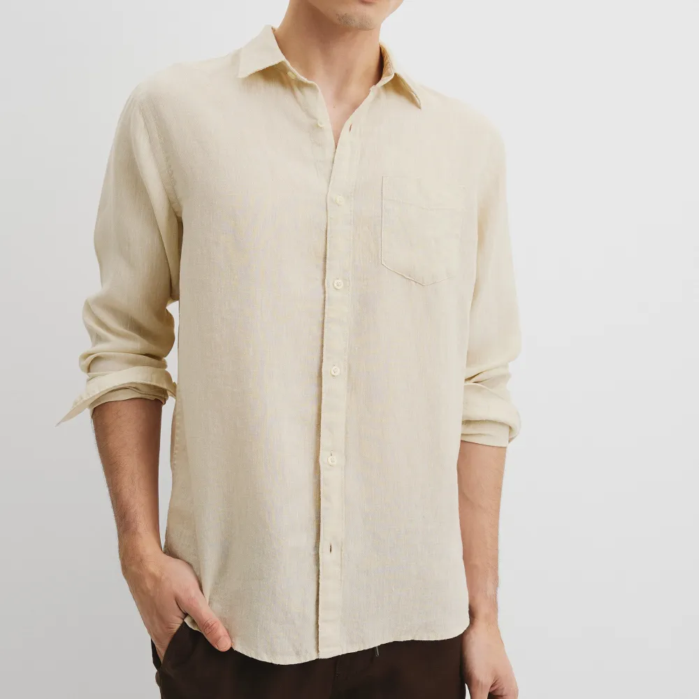 Men's Relaxed Regular Fit Linen Shirt