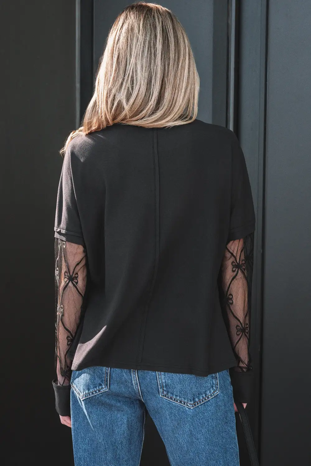 Women's Solid Textured Long Sleeve T-Shirt