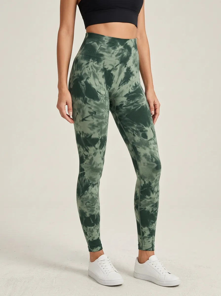 Women's Tie-Dye Full-Length Seamless High-Rise Leggings