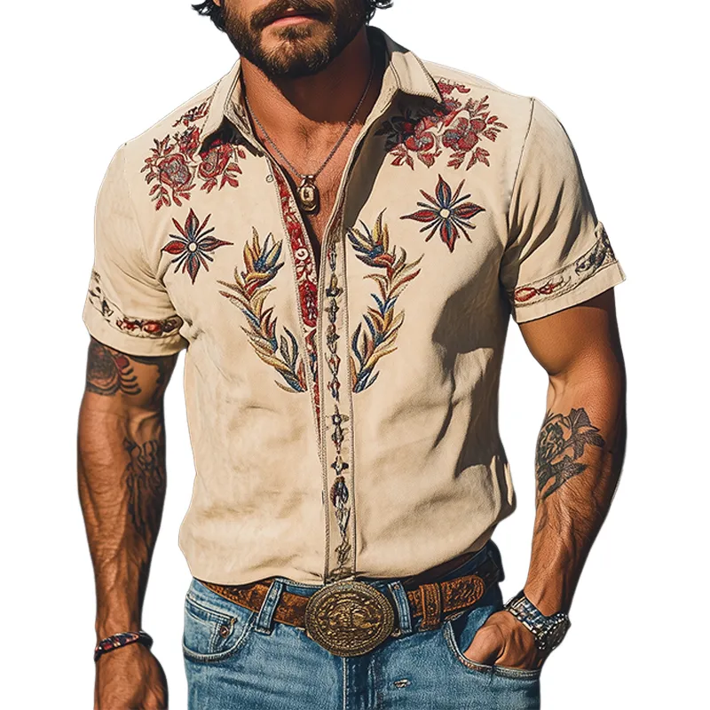 Textured Suede Overshirt Washed Shirt