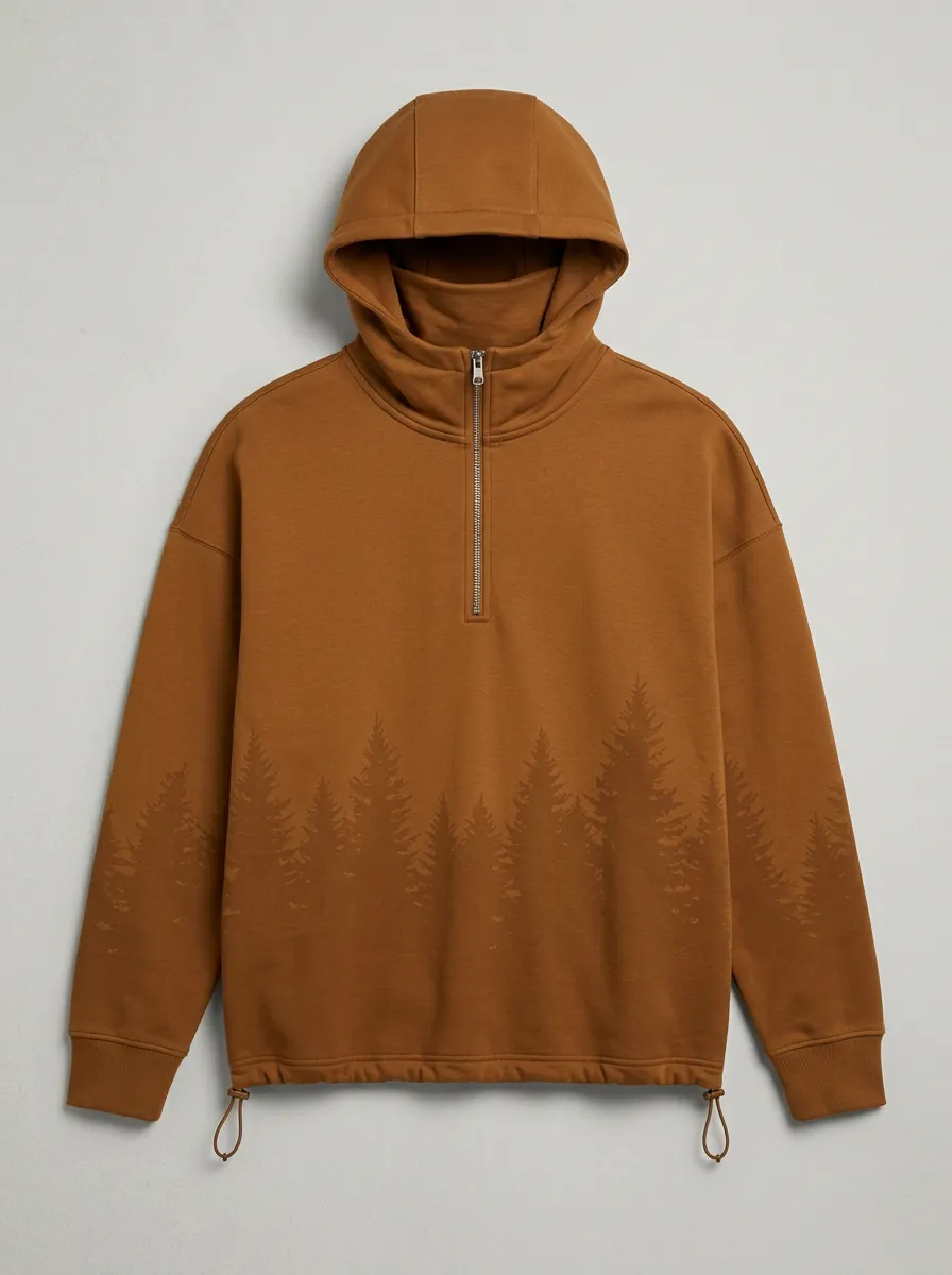 Men's Pine Forest Graphic Half-Zip Hoodie