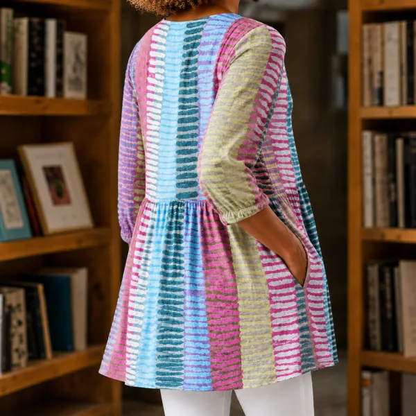 V-Neck Gathered Blouse