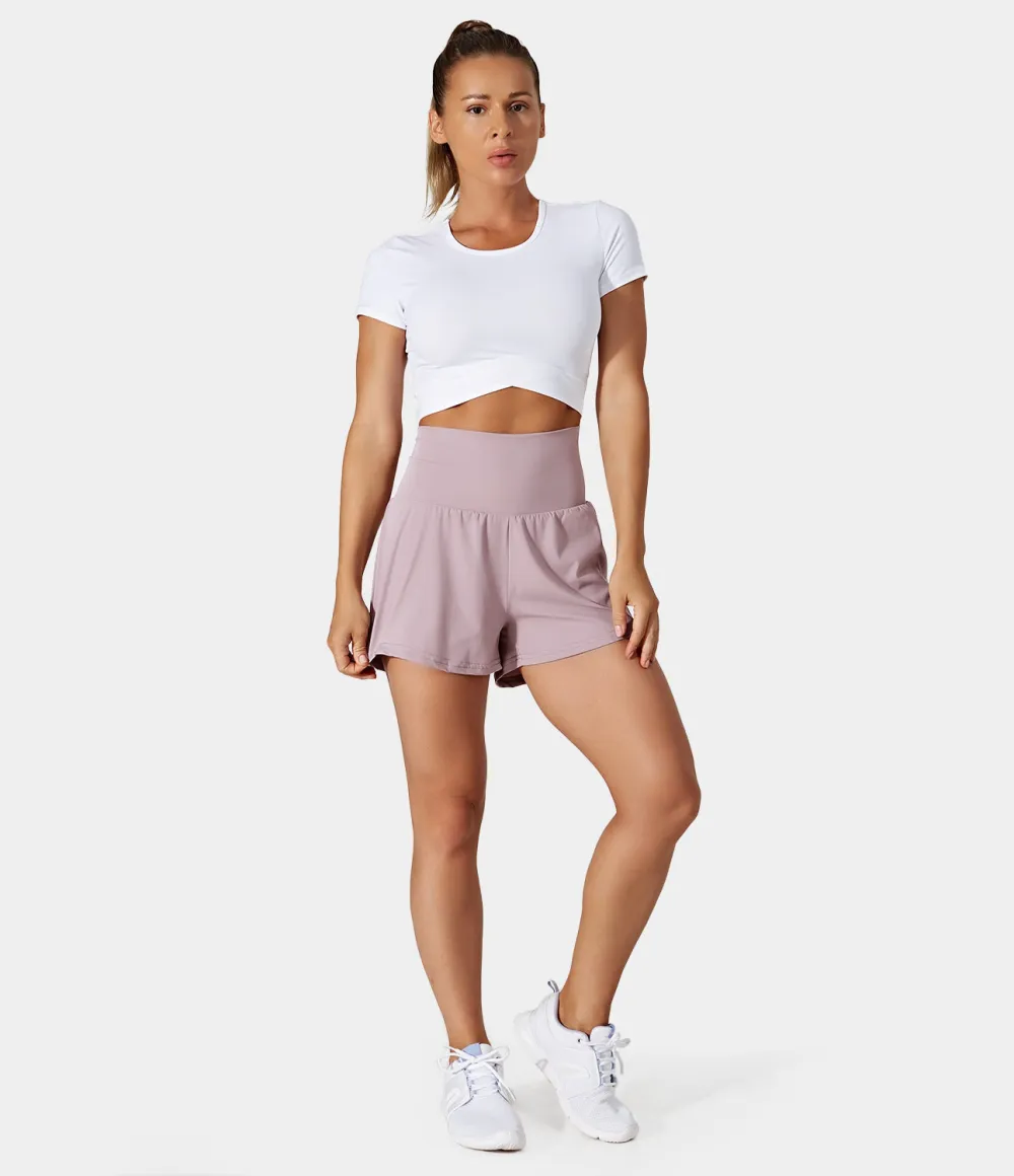 2026🔥  Super High Waisted Back Pocket & Side Hidden Pocket 2-in-1 Yoga Shorts 2.5