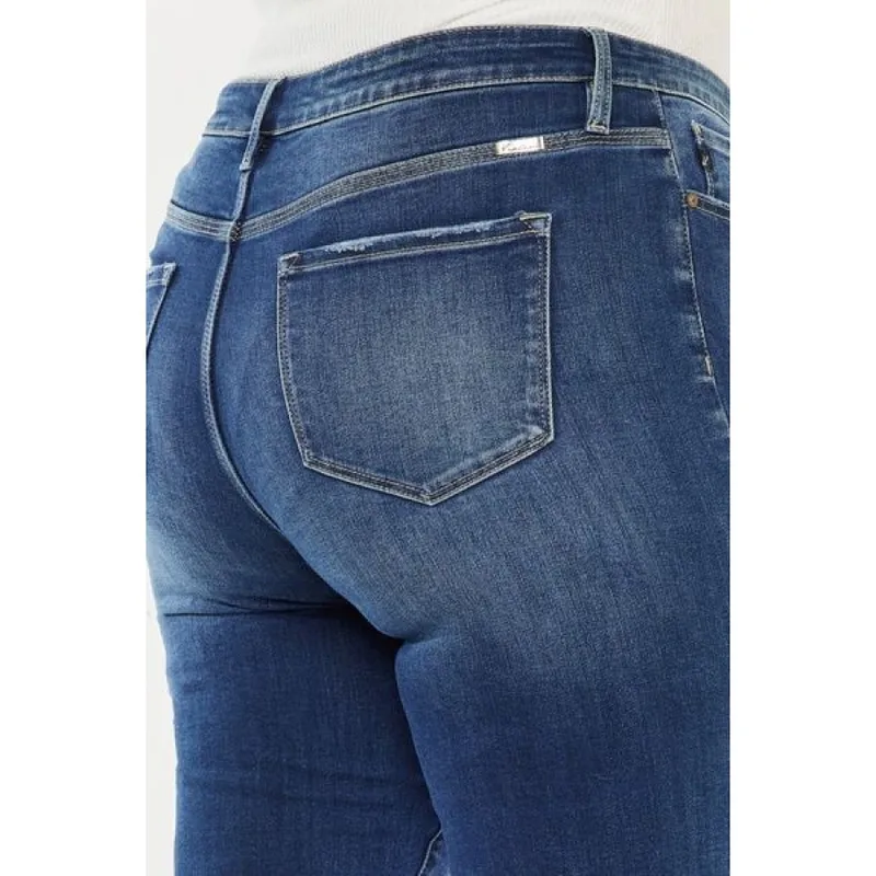 Plus Size Cat's Whiskers Button-Fly Denim Shorts