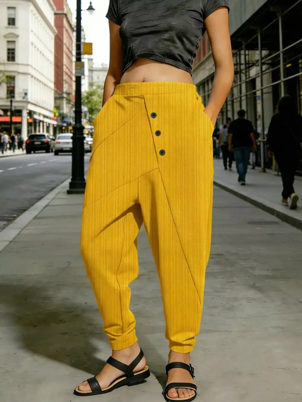 Refined Plus Size Casual Elastic Waist Harem Pants