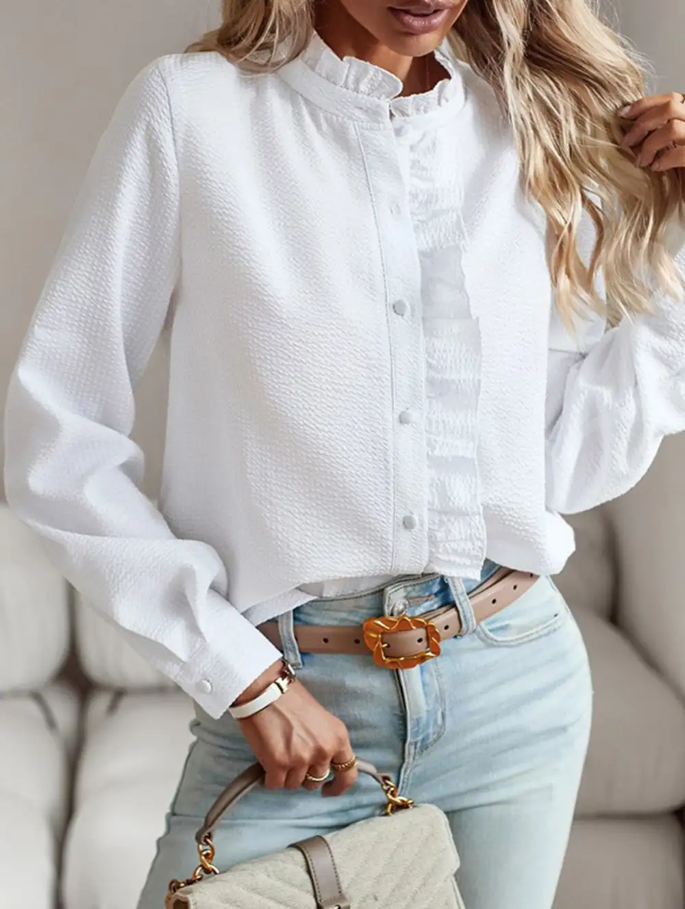 Artful Ruffle Detail Blouse