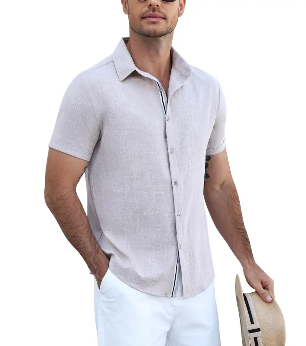 Timelss Contrast Placket Short Sleeve Shirt