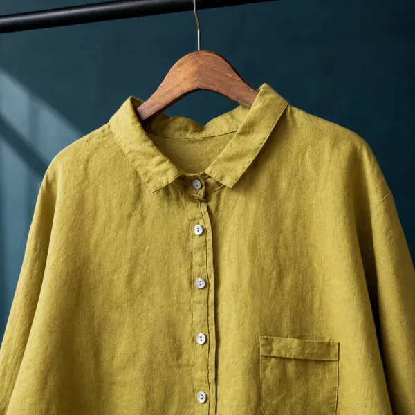 Refined Relaxed Collared Blouse