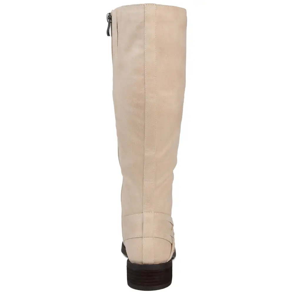 Woven Detail Wide Calf Riding Boots